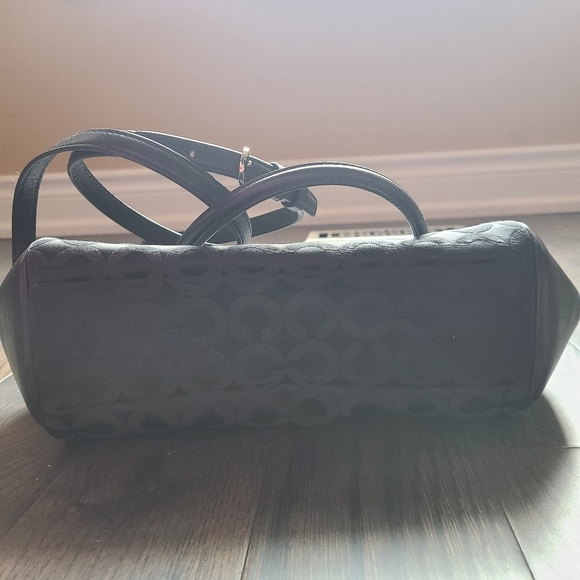 Coach Madison Op Art Satin Black Satchel - Picture 6 of 6